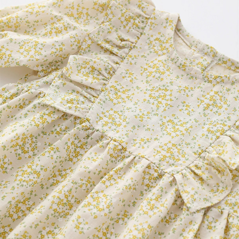 Καλοκαιρινό κοντομάνικο κορμάκι για νεογέννητο κοριτσάκι Rural Floral Princess Βρεφική φόρμα για κορίτσια