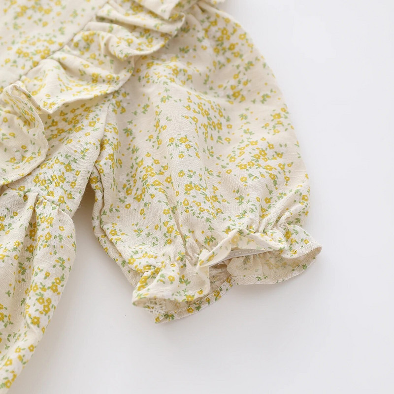 Καλοκαιρινό κοντομάνικο κορμάκι για νεογέννητο κοριτσάκι Rural Floral Princess Βρεφική φόρμα για κορίτσια