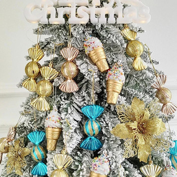 1 кутия Коледна топка Орнамент Balice Сладолед Форми за бонбони Коледно дърво Висящи висулки Домашно парти Navidad Коледен декор 2024