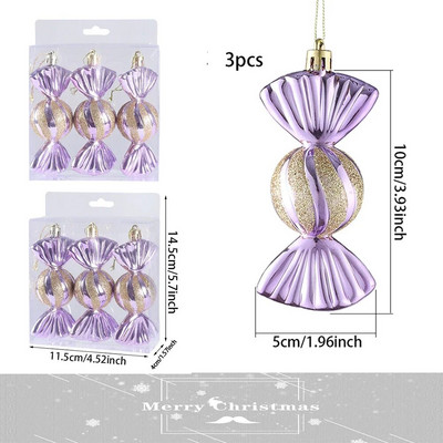 1 kutija Božićna kuglica Ukras Balice Sladoled Oblici slatkiša Božićno drvce Viseći privjesci Kućna zabava Navidad Božićni dekor 2024.