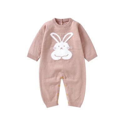 Δώρο για τις γιορτές του Πάσχα Μακρυμάνικα βρεφικά κοριτσάκια ανοιξιάτικα και φθινοπωρινά μπλουζάκια 1-18 μηνών Rabbit print Φορμάκι νεογέννητου βρεφικής φόρμας