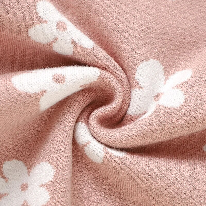 Simpatičan kombinezon za dojenčad s cvjetnim uzorkom Dugih rukava Proljetne i jesenske pletene štrample za djevojčice 1-18 mjeseci Bodi za spavanje za novorođenče