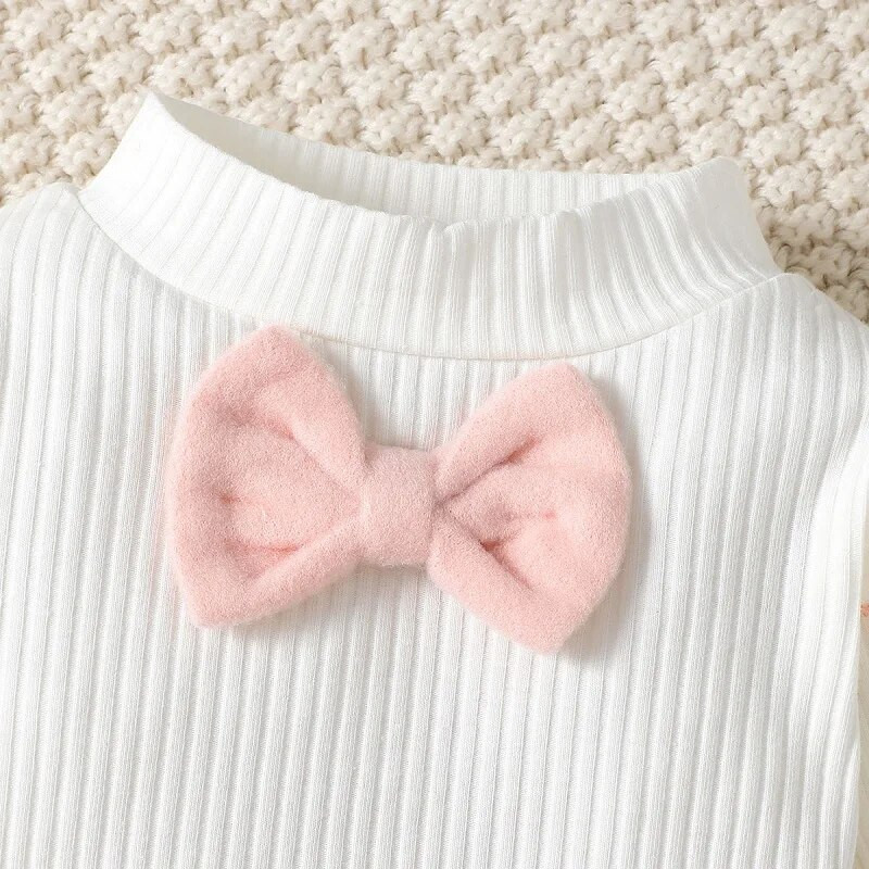 0-24M Ανοιξιάτικο φθινόπωρο σετ βρεφικών ρούχων για κοριτσάκια Παπιγιόν Φορτ μανίκι Φούστα μονόχρωμη Φούστα για βρέφη Ρούχα μόδας