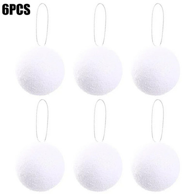 12/6Gb Putuplasta Bumbiņas Baltas Ziemassvētku eglītes piekārtas Rotājumi Bumbas Mājas Dārza Ballīte Ziemassvētku Dekorācijas Apaļas Sfēras Izejmateriāli