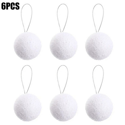 12/6Gb Putuplasta Bumbiņas Baltas Ziemassvētku eglītes piekārtas Rotājumi Bumbas Mājas Dārza Ballīte Ziemassvētku Dekorācijas Apaļas Sfēras Izejmateriāli