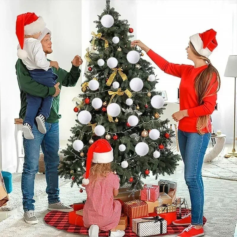 12/6Gb Putuplasta Bumbiņas Baltas Ziemassvētku eglītes piekārtas Rotājumi Bumbas Mājas Dārza Ballīte Ziemassvētku Dekorācijas Apaļas Sfēras Izejmateriāli