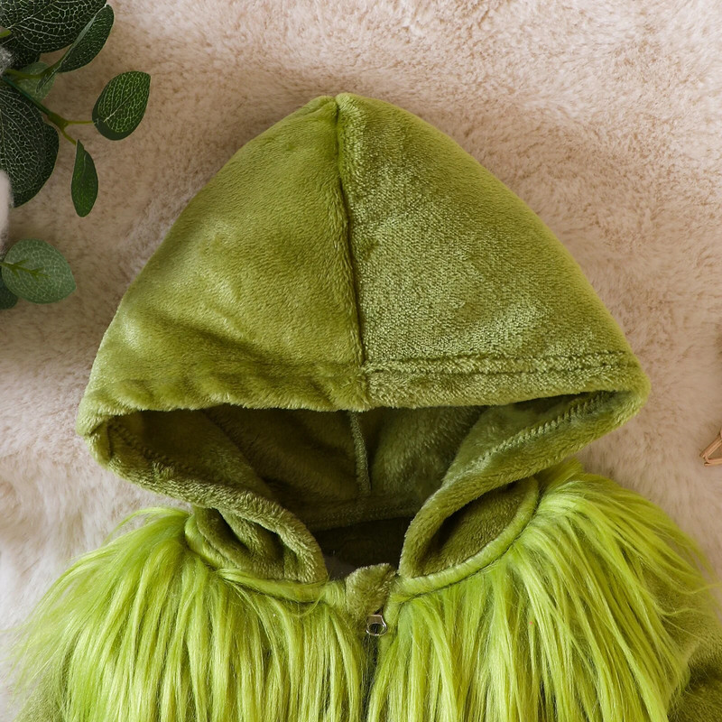 ma&baby 0-24M Božićni kombinezon za novorođenče, djevojčice i dječake, dugih rukava, zelene plišane gaćice, božićni kostimi, odjeća za bebe D05