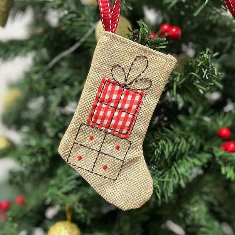 Χριστουγεννιάτικες κάλτσες 1 τεμ. Χριστουγεννιάτικη τσάντα δώρου Χριστουγεννιάτικη τσάντα με μήλο Χριστουγεννιάτικα στολίδια Χριστουγεννιάτικο δέντρο Σακί Πρωτοχρονιάτικη τσάντα καραμέλα Διακοσμήσεις σπιτιού