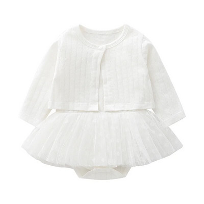 Nyomtatott szív nyár ősz újszülött kislány ruhakészletek hosszú ujjú vékony fényvédő felsők + mellény ruharuhák