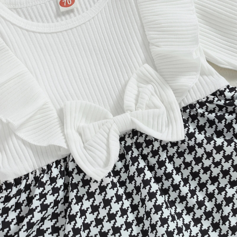 ma&baby 0-24M Kombinezon za novorođenčad, dojenčad, djevojčice, princeza, karirani nabori, pleteni čipkasti kombinezon, kombinezon za igru, odjeća za malu djecu D05