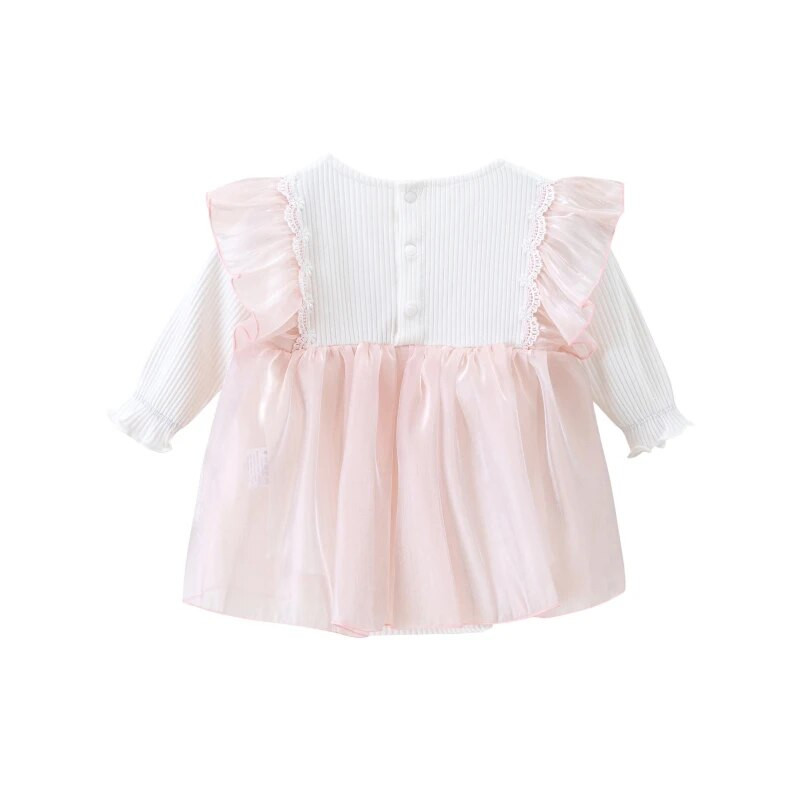 Haljine za djevojčice princeza s velikom mašnom Proljeće Jesen Čipkana haljina za krštenje Haljina za krštenje Odjeća za djevojčice