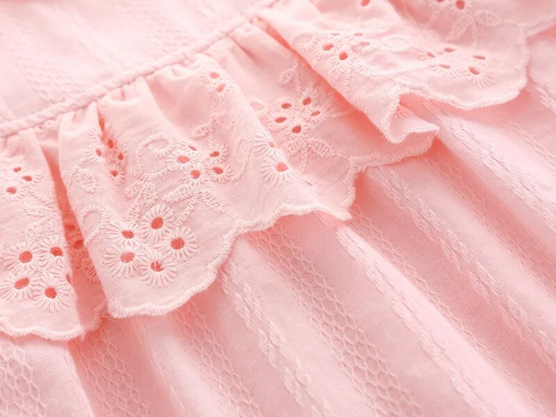 Βολάν Hollow Flowers Νεογέννητο Βρεφικό Κοριτσίστικο Καλοκαιρινό κορμάκι + Καπέλο Σετ ρούχων