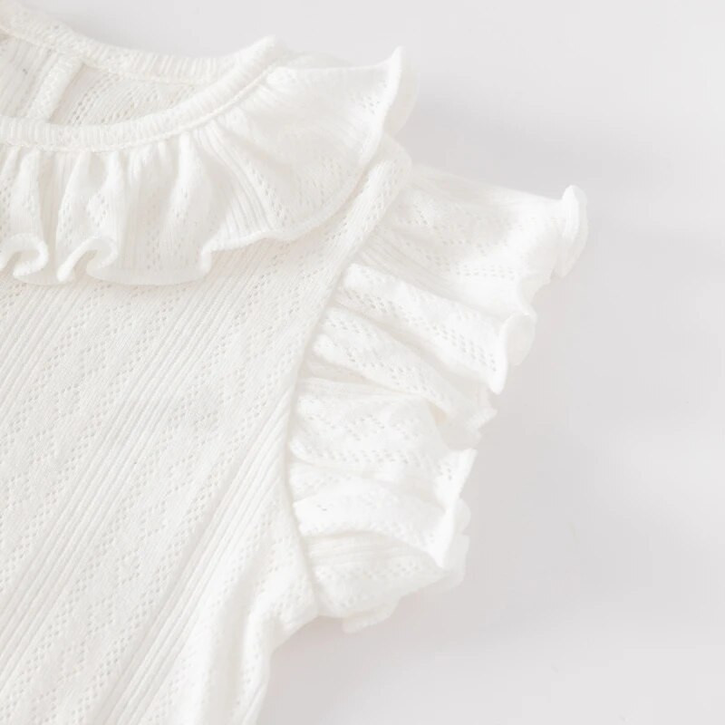 Ziedu vasaras jaundzimušo mazuļu meiteņu apģērbu komplekts RUFFEL Topi + Bib Kombinezoni Tērpi Pirncess Meiteņu Bodiji Apģērbi