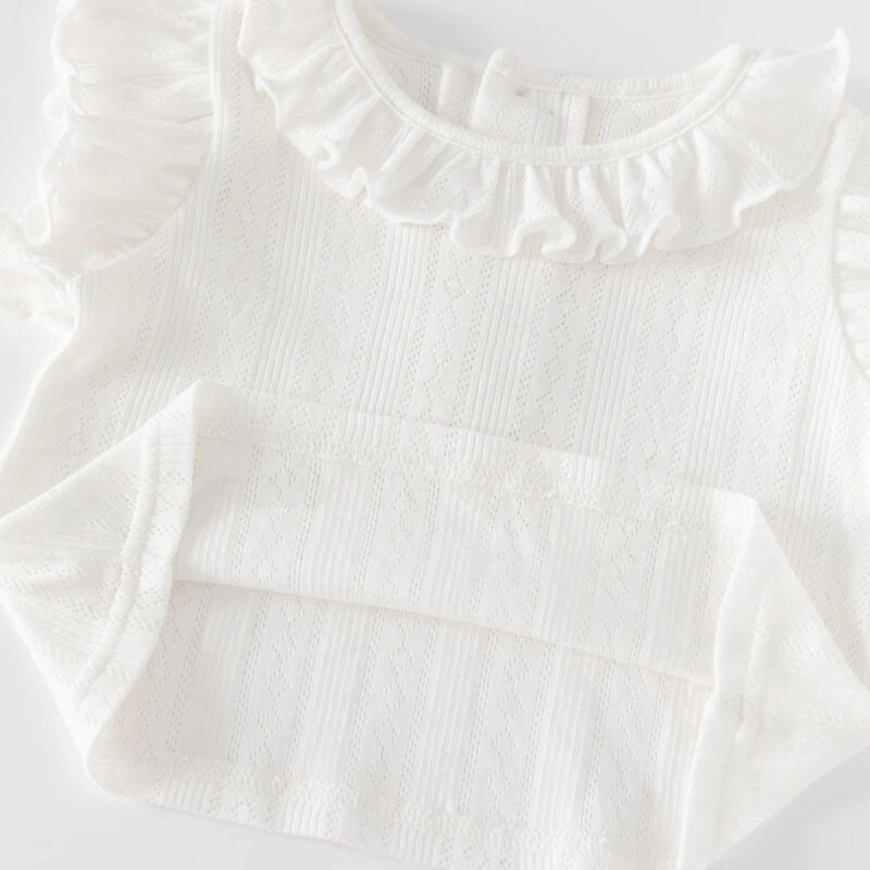 Ziedu vasaras jaundzimušo mazuļu meiteņu apģērbu komplekts RUFFEL Topi + Bib Kombinezoni Tērpi Pirncess Meiteņu Bodiji Apģērbi