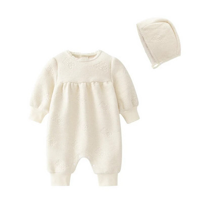 Φθινόπωρο Χειμώνας Νεογέννητο κοριτσάκι Rompers Air βαμβακερό Παχύ ζεστό Princess Girls Hooded Onesie Ρούχα