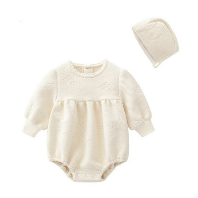 Φθινόπωρο Χειμώνας Νεογέννητο κοριτσάκι Rompers Air βαμβακερό Παχύ ζεστό Princess Girls Hooded Onesie Ρούχα