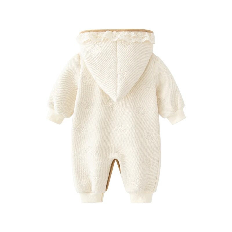 Φθινόπωρο Χειμώνας Νεογέννητο κοριτσάκι Rompers Air βαμβακερό Παχύ ζεστό Princess Girls Hooded Onesie Ρούχα