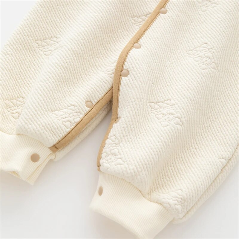 Φθινόπωρο Χειμώνας Νεογέννητο κοριτσάκι Rompers Air βαμβακερό Παχύ ζεστό Princess Girls Hooded Onesie Ρούχα