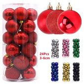 Χριστουγεννιάτικες μπάλες 24 τμχ. 3-6 εκ. χριστουγεννιάτικες μπάλες για χριστουγεννιάτικο δέντρο Πλαστικές κρεμαστές μπάλες που δεν θρυμματίζονται για στολίδια γιορτινής γιορτής