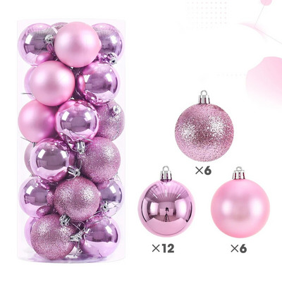 Χριστουγεννιάτικες μπάλες 24 τμχ. 3-6 εκ. χριστουγεννιάτικες μπάλες για χριστουγεννιάτικο δέντρο Πλαστικές κρεμαστές μπάλες που δεν θρυμματίζονται για στολίδια γιορτινής γιορτής