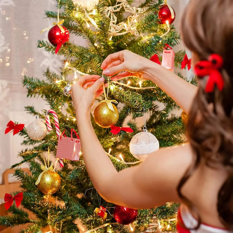 Χριστουγεννιάτικες μπάλες 24 τμχ. 3-6 εκ. χριστουγεννιάτικες μπάλες για χριστουγεννιάτικο δέντρο Πλαστικές κρεμαστές μπάλες που δεν θρυμματίζονται για στολίδια γιορτινής γιορτής