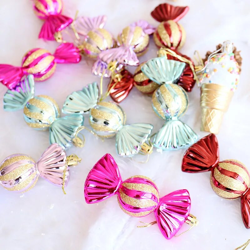 3 buc/cutie ornament de minge de Crăciun Balice înghețată forme bomboane brad de Crăciun pandantive suspendate acasă petrecere decor de Crăciun