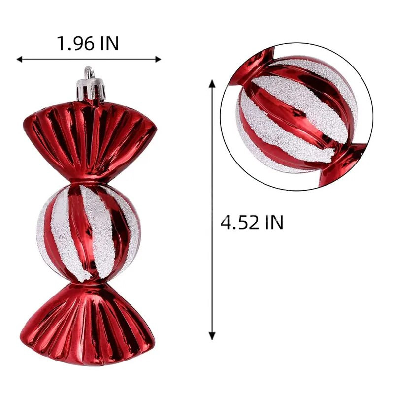 3 buc/cutie ornament de minge de Crăciun Balice înghețată forme bomboane brad de Crăciun pandantive suspendate acasă petrecere decor de Crăciun