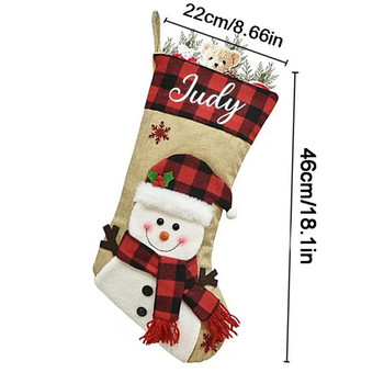 Коледни празнични чорапи Коледни висящи чанти Новогодишна Коледна елха Украса за камина Чорапи Коледни орнаменти 1PC