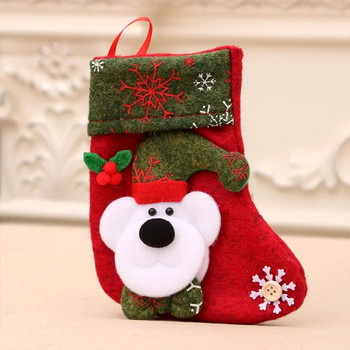 Весели коледни чорапи Коледна елха Орнаменти Чанта Коледен подарък Торба за бонбони Сладки тъкани с множество стилове, от които да избирате