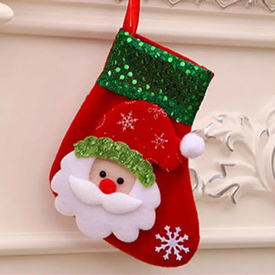 Καλά Χριστουγεννιάτικες κάλτσες Διακοσμητικά χριστουγεννιάτικου δέντρου Τσάντα χριστουγεννιάτικου δώρου Χαριτωμένα υφάσματα με πολλά στυλ για να διαλέξετε