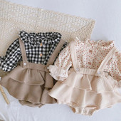 Melario, 2kom preslatka proljetna odjeća za novorođenčad za djevojčice, ležerna cvjetna odjeća za djevojčice, malene djevojčice, kombinezon s volanima, jesen