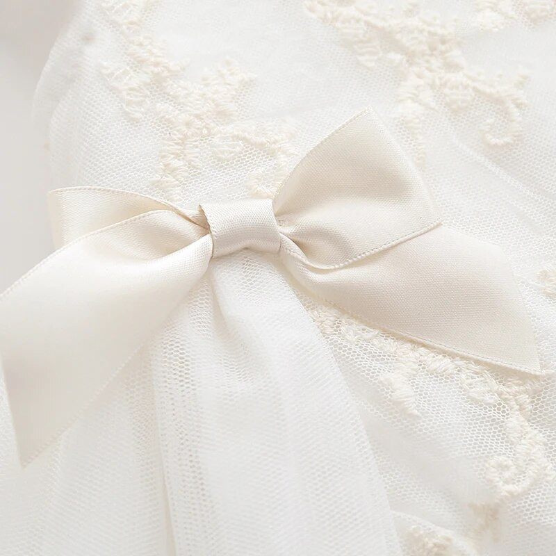 Βολάν δαντέλα φιόγκο Χαριτωμένο μωρό φόρεμα πριγκίπισσα κορίτσια καλοκαιρινά επίσημα φορέματα ρούχα Ρούχα