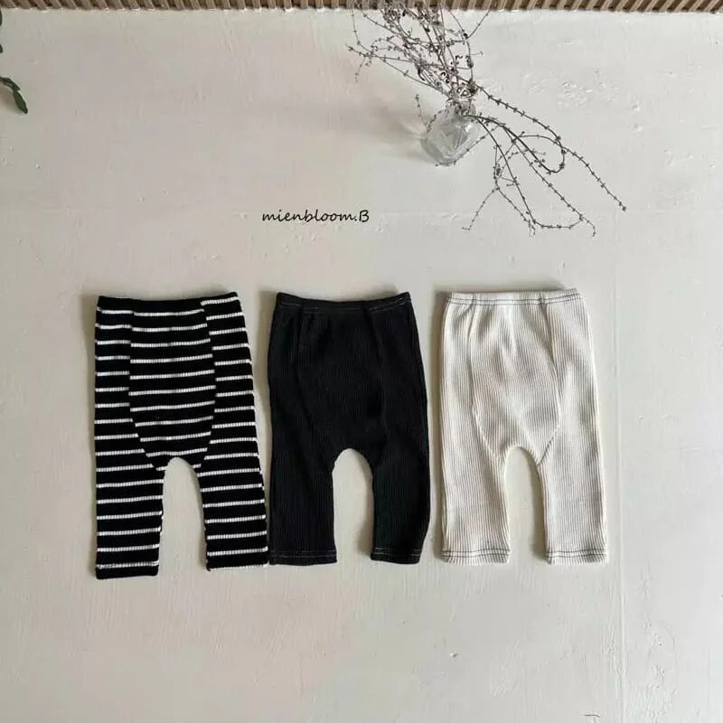 Bērnu mīkstas kokvilnas legingi elastīgs viduklis jaundzimušie zēni meitenes zeķubikses svītras izdilis toddler bikses rudens ziemas bērnu bikses