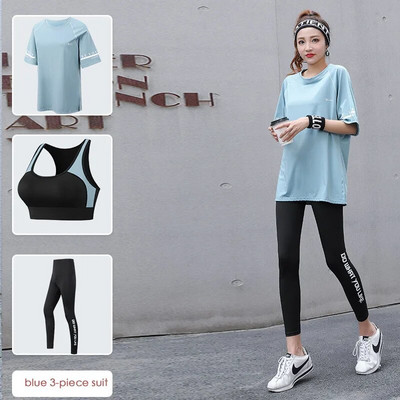 Σετ γιόγκα χωρίς ραφές Γυναικεία κοστούμια γυμναστικής Αθλητικά ρούχα για τρέξιμο γυμναστικής Αθλητικό σουτιέν Κοστούμι γιόγκα Παντελόνι γιόγκα κοντομάνικο