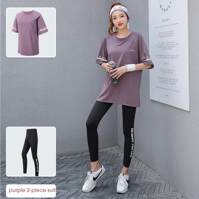 Σετ γιόγκα χωρίς ραφές Γυναικεία κοστούμια γυμναστικής Αθλητικά ρούχα για τρέξιμο γυμναστικής Αθλητικό σουτιέν Κοστούμι γιόγκα Παντελόνι γιόγκα κοντομάνικο