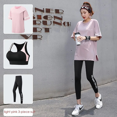 Σετ γιόγκα χωρίς ραφές Γυναικεία κοστούμια γυμναστικής Αθλητικά ρούχα για τρέξιμο γυμναστικής Αθλητικό σουτιέν Κοστούμι γιόγκα Παντελόνι γιόγκα κοντομάνικο