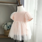 Summer Princess Baby Girl Mesh φόρεμα Βρεφικά κορίτσια Puff μανίκια πούλιες Φορέματα για πάρτι Ρούχα 0 έως 12 μηνών