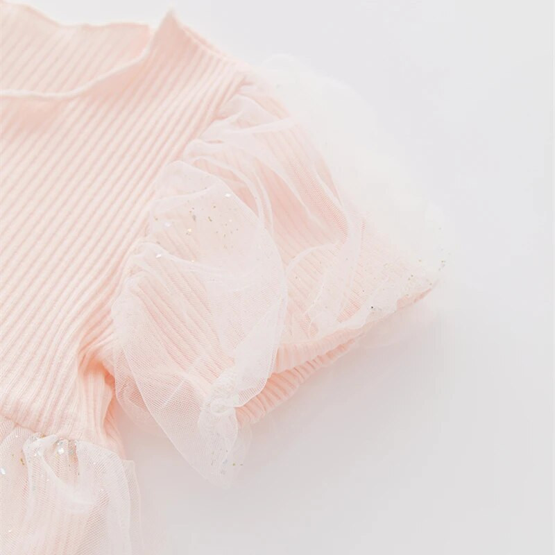 Summer Princess Baby Girl Mesh φόρεμα Βρεφικά κορίτσια Puff μανίκια πούλιες Φορέματα για πάρτι Ρούχα 0 έως 12 μηνών