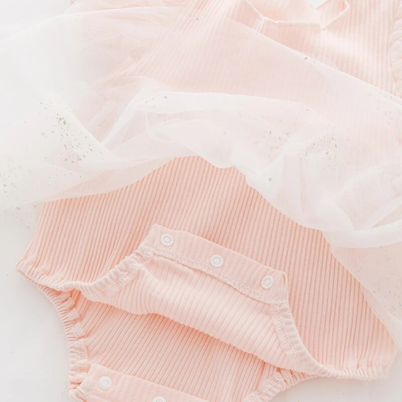 Summer Princess Baby Girl Mesh φόρεμα Βρεφικά κορίτσια Puff μανίκια πούλιες Φορέματα για πάρτι Ρούχα 0 έως 12 μηνών
