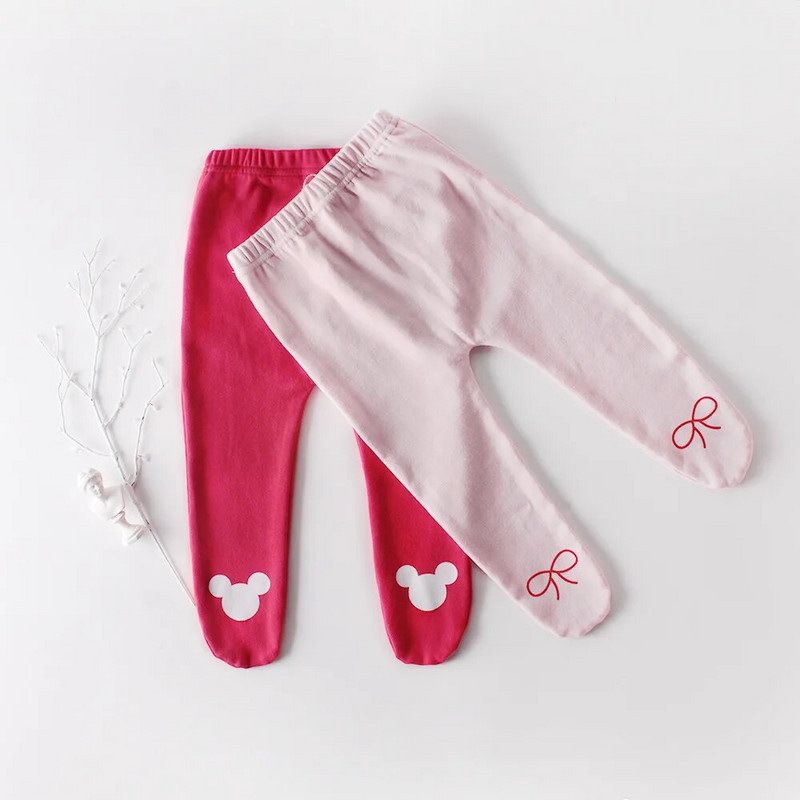 Bowknot/pele margintos pėdkelnės mergaičių antblauzdinės rudeninės 100% medvilnės vaikiškos pėdkelnės mergaitėms kojinės vaikiškos kelnės 0-2