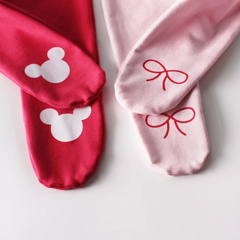 Bowknot/pele margintos pėdkelnės mergaičių antblauzdinės rudeninės 100% medvilnės vaikiškos pėdkelnės mergaitėms kojinės vaikiškos kelnės 0-2
