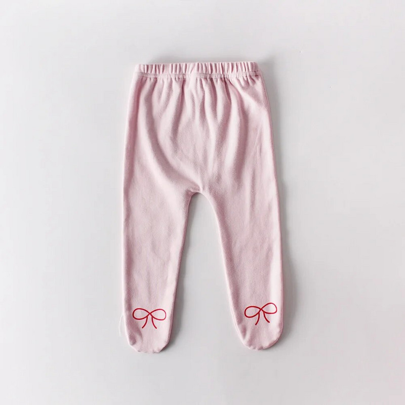 Bowknot/pele margintos pėdkelnės mergaičių antblauzdinės rudeninės 100% medvilnės vaikiškos pėdkelnės mergaitėms kojinės vaikiškos kelnės 0-2