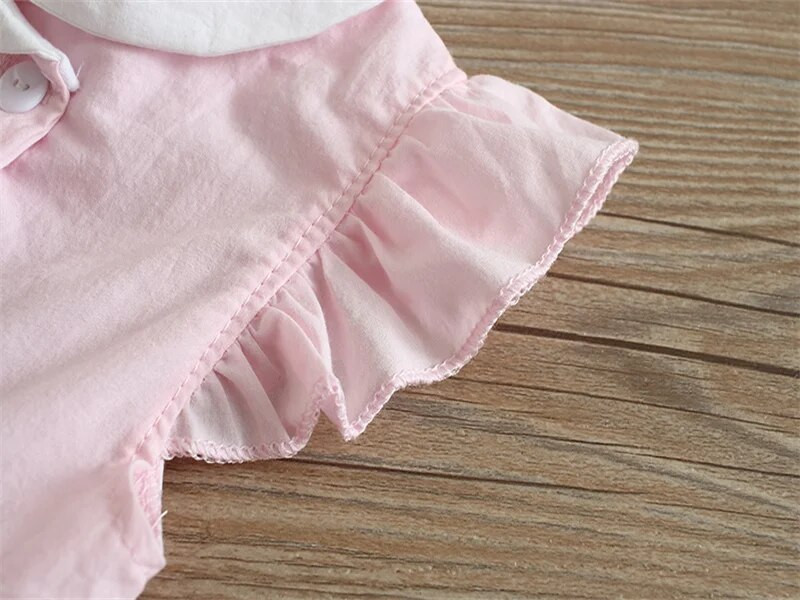 Καλοκαιρινό νεογέννητο βρεφικό φόρεμα Κοντό μανίκι καραμέλα Χρώμα βολάν βαμβακερά Παιδικά παιδικά κοριτσίστικα ρούχα φορέματα