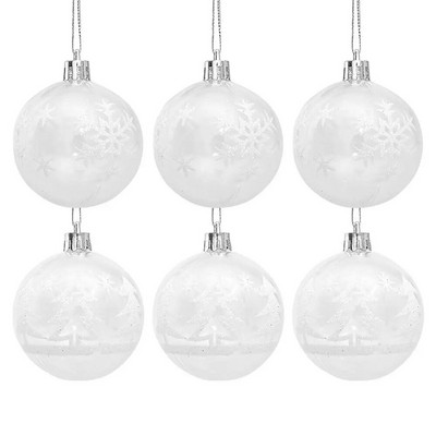6 komada božićnih kuglica od 5,8 cm, plastičnih božićnih kuglica, privjesak za božićno drvce, ukrasna kuglica, viseći ukras