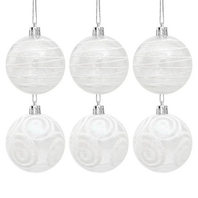 6 komada božićnih kuglica od 5,8 cm, plastičnih božićnih kuglica, privjesak za božićno drvce, ukrasna kuglica, viseći ukras