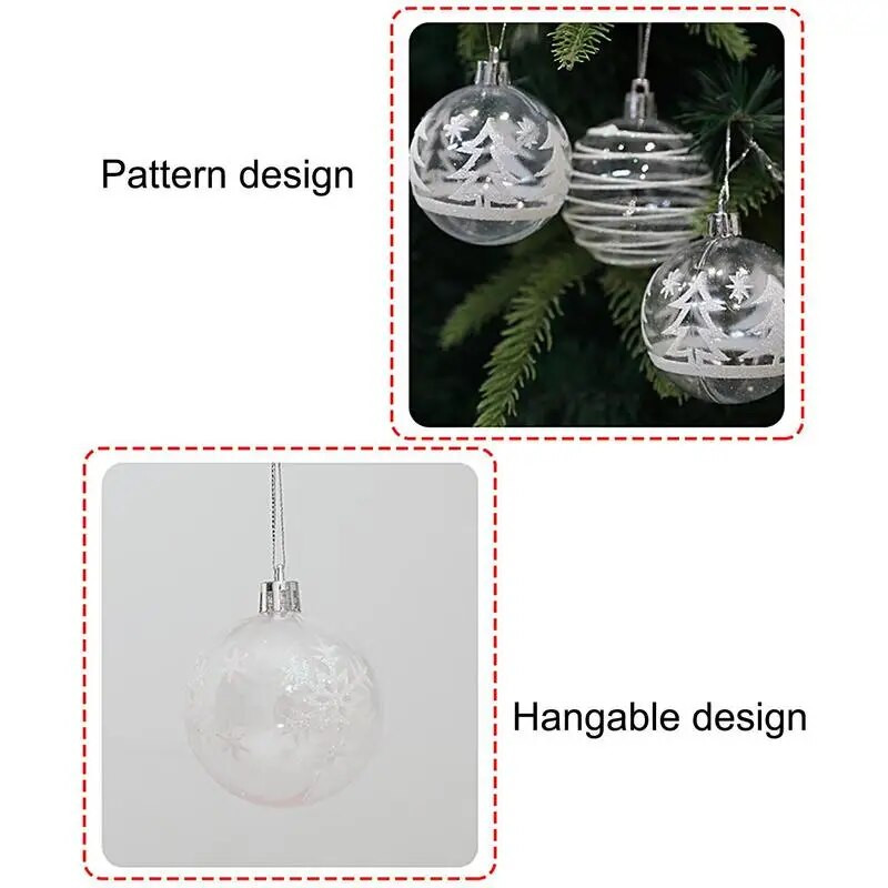 6 komada božićnih kuglica od 5,8 cm, plastičnih božićnih kuglica, privjesak za božićno drvce, ukrasna kuglica, viseći ukras