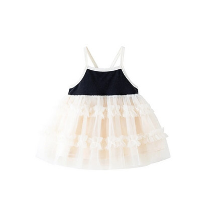 Βρεφικά Φορέματα Princess Χρώμα αντίθεσης Mesh Summer Girls Slip Dress Ball Gown Ρούχα