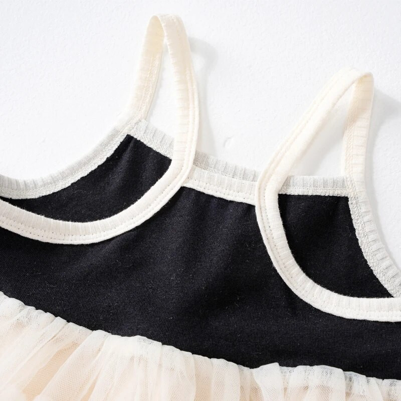 Βρεφικά Φορέματα Princess Χρώμα αντίθεσης Mesh Summer Girls Slip Dress Ball Gown Ρούχα