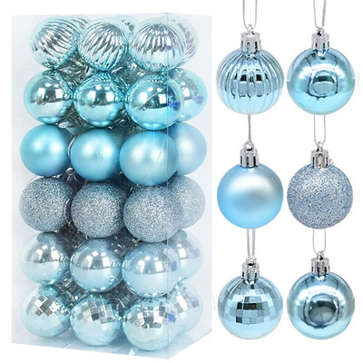 4 cm baltu Ziemassvētku eglīšu bumbiņu dekors 36 gab./kastē plastmasas Ziemassvētku bumbu rotājumi mājas iekštelpu āra Navidad piederumi