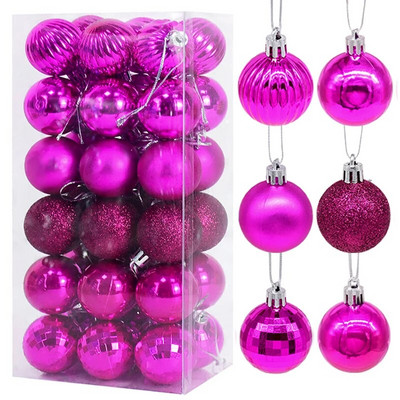 4 cm baltu Ziemassvētku eglīšu bumbiņu dekors 36 gab./kastē plastmasas Ziemassvētku bumbu rotājumi mājas iekštelpu āra Navidad piederumi